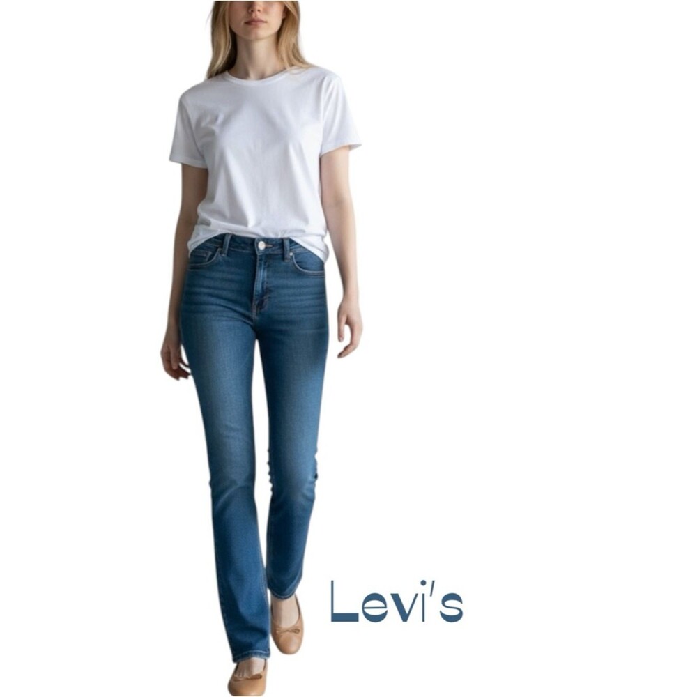Levi's Women's 529 Dark Wash Blue Bootcut Jeans Size 8P Bohemian Festival